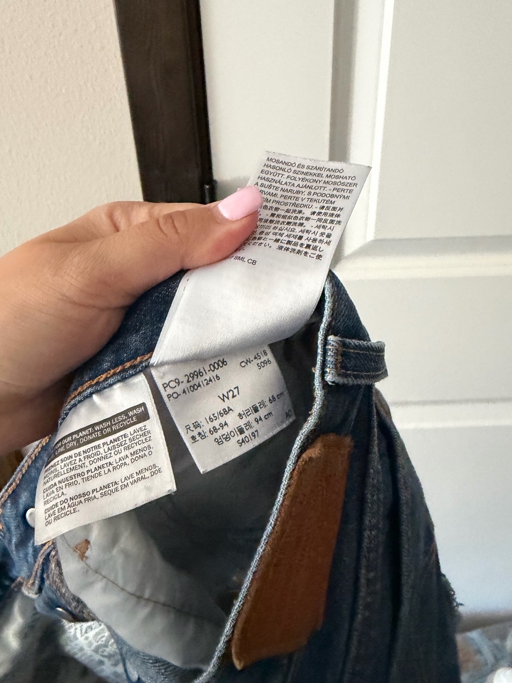 Levi's Dark Blue Denim Frayed Cutoff Shorts - Picture 3 of 3
